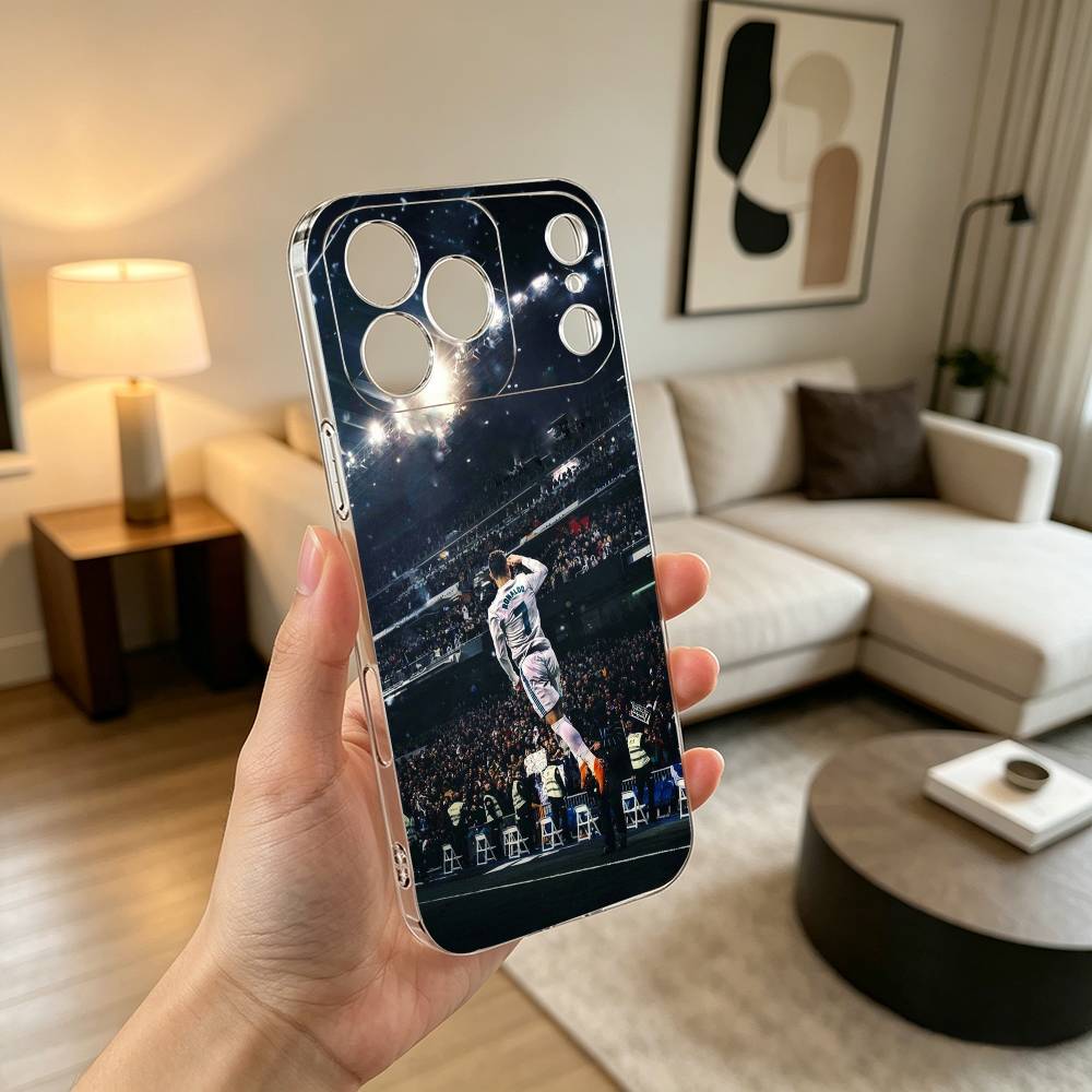 F-Football For CR7 R-onaldo 7 Phone Case For iPhone 17 16 15 14 13 12 11 Mini Pro Max Plus Transparent Cover