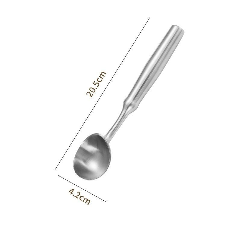 1PC Ice Cream Spoon Stainless Steel Summer Ice Cream Dessert Spoon Long Handle Fruit Tableware Household Goods