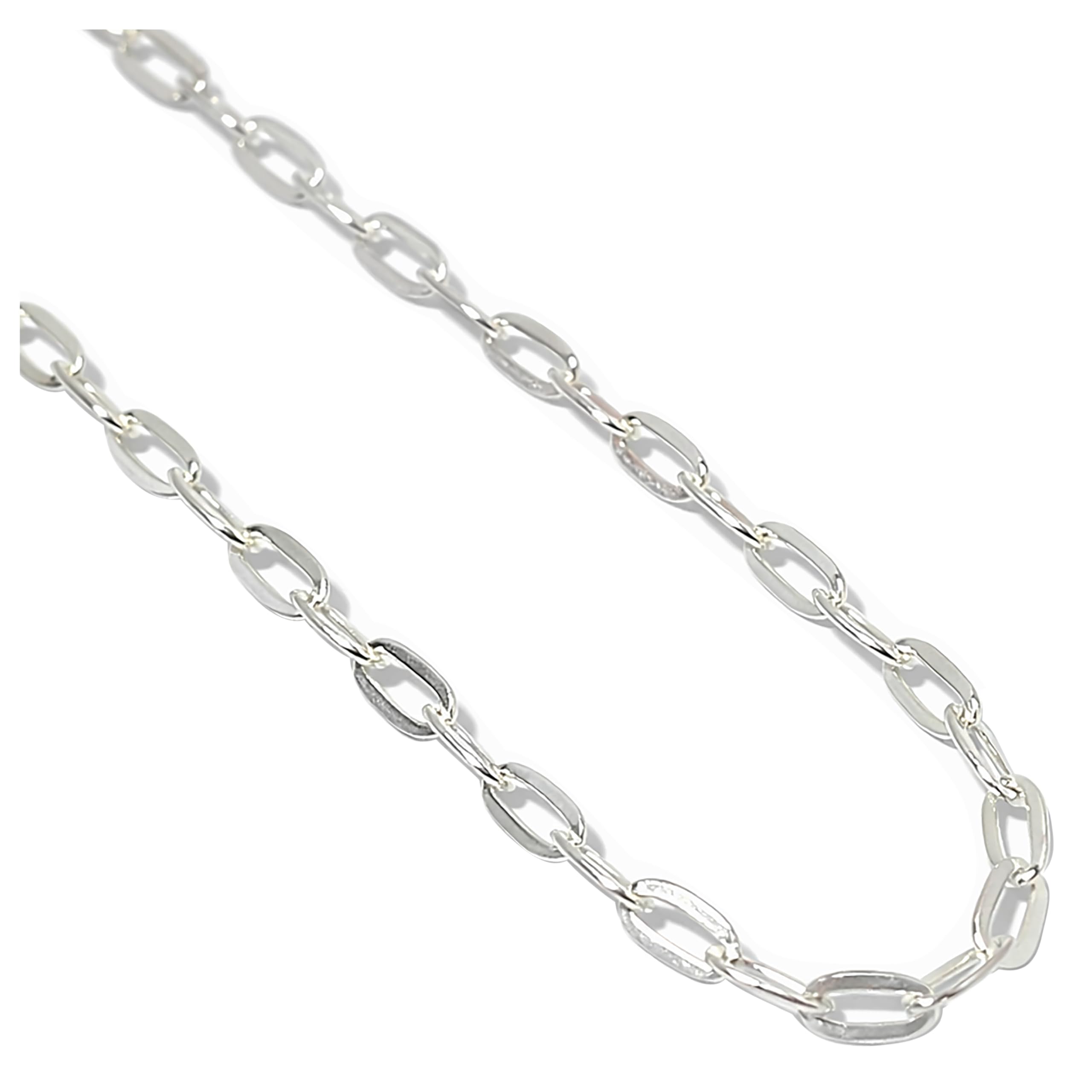 

925 Flat Azuki Chain 2mm, Length 50cm-60cm Necklace, Silver, High Brightness, High Quality, Reflective Surface, Shiny, SILVER925, Flat, Laser Welded,
