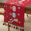 Christmas Chenilles Table Runner With Colorfast Woven Design And Tassels For Festives Home Dining Atmosphere Decoration