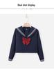 Authentic Dark Blue Three-Piece JK Uniform: Soft Girl Long-Sleeved Sailor Suit In Japanese Style