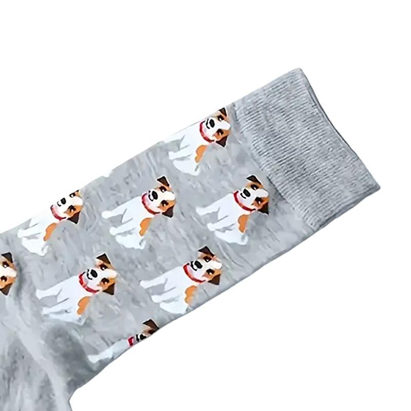 Trendy Stockings - Men's Large Size Mid-Calf Cotton Socks, Animal Life Series Theme Trendy Stockings