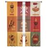 Ikony grilla Fast Food BBQ Emblematy Vintage Tiulowe Przezroczyste Zasłony do Dekoracji Salonu Kuchni Woal Organza Zasłony