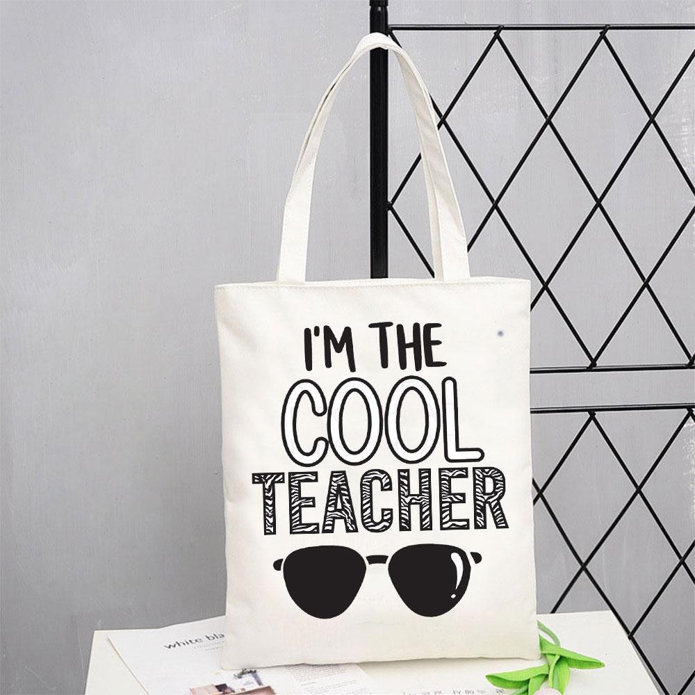 Teacher Love Inspire Women Shopper Shopping Bag Canvas Shoulder Bag Female Handbags Reusable Foldable Storage Tote Bag Best Gift