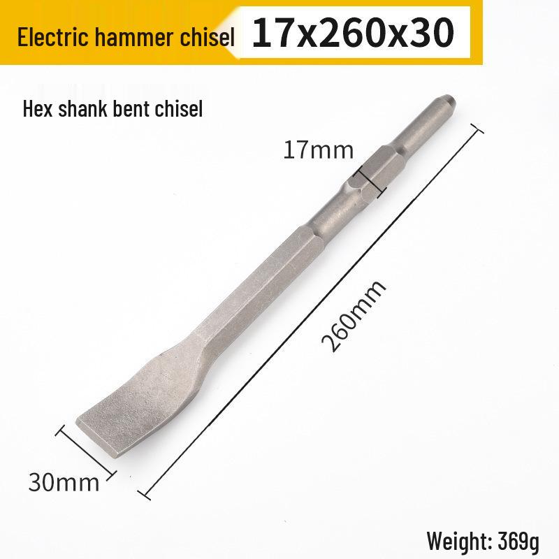 Electric Hammer Impact Drill Set: Square & Round Shank, Pointed & Flat Chisel, Pick Head, Shovel, U-Shaped Chisel, Slotting Drill for Concrete