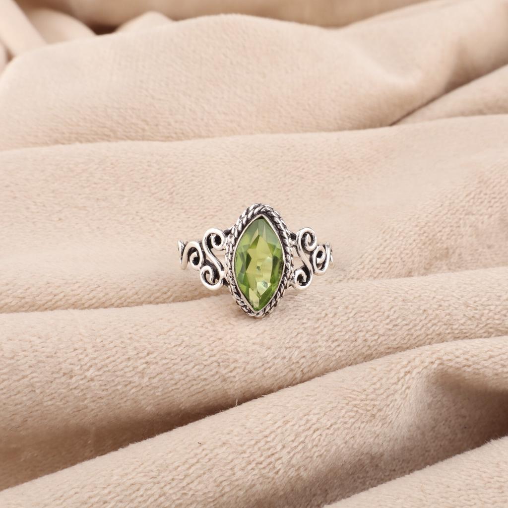 Peridot  Gemstone 925 Sterling Silver Jewelry Handmade Stylish Ring For Women PR-1-9