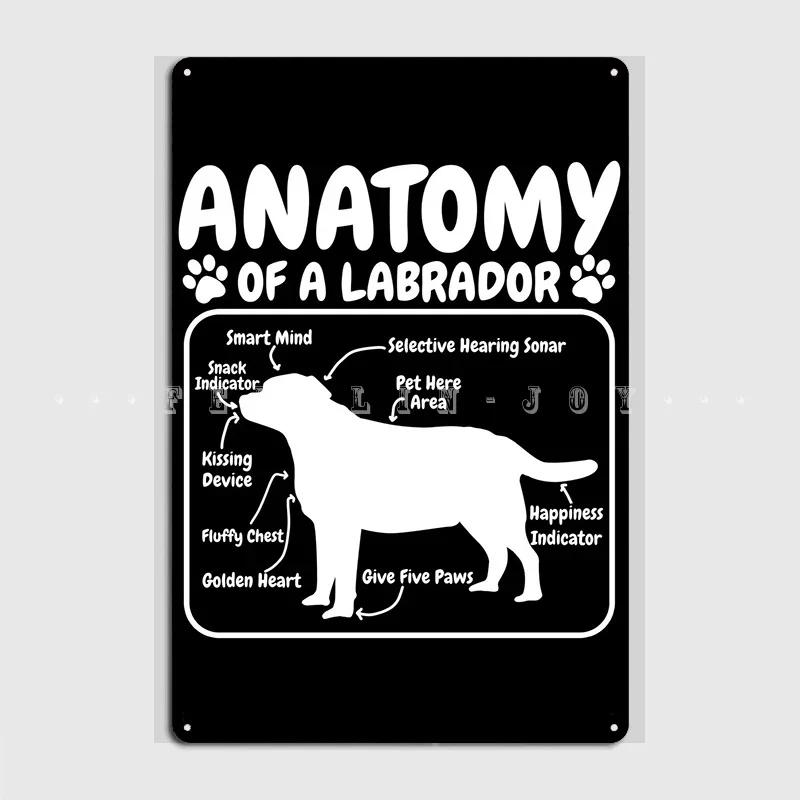 Labrador Dog Anatomy Metal Sign Cinema Kitchen Bar Cave Printing Wall Decor Tin Sign Posters