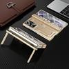 Galaxy Z Fold6 Case With Dual Kickstand Full Coverage Shockproof PC Cover In Gold Black