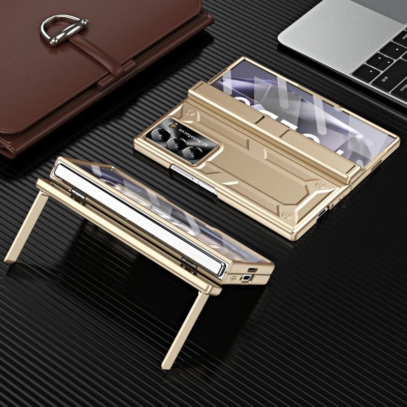 Galaxy Z Fold6 Case With Dual Kickstand Full Coverage Shockproof PC Cover In Gold Black