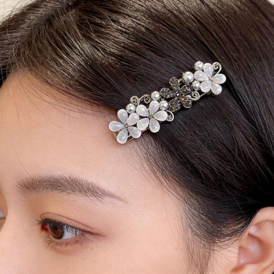 Hairpin Imitation Pearl Decor Enamel Small Hair Organizer Clip Side Bang Hair Pin Decorative Hair Accessories