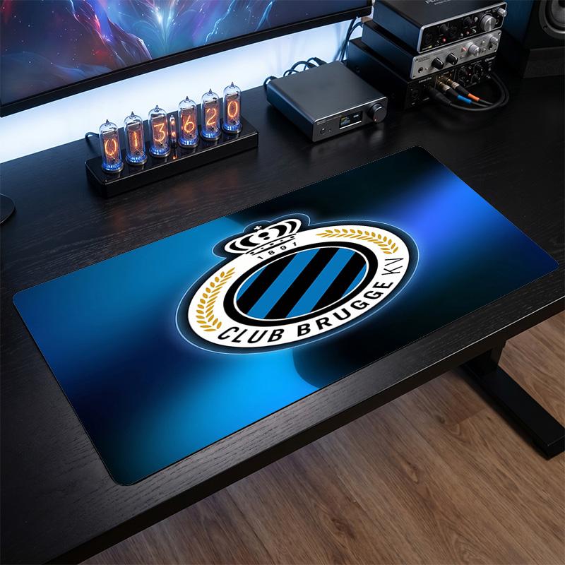 Club Brugge FC Theme Pattern Mouse Pad, Soccer Logo Design XXL Gaming Desk Mat Non-Slip Computer Mouse Pad