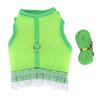 Rabbit Harness and Leash Breathable Mesh Lace Hem Adjustable Rabbit Chest Harness Vest with Long Traction Rope 4.6ft L