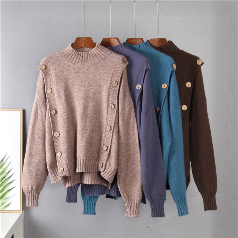 Hirsionsan Ležérní měkká pletená souprava Dámské 2021 Podzim Zima Svetr & Mrkvové kalhoty 2 kusy Dámský outfit Tepláky Haremové kalhoty