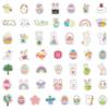 Easter Bunny Sticker Set: 50 Waterproof Decals for Phone, Water Bottle, Car - Creative Decor for Students