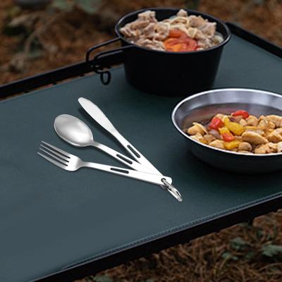 Σετ Μαχαιροπήρουνων Κάμπινγκ Υπαίθρια Επιτραπέζια Σκεύη Ανοξείδωτο Ατσάλι Φορητό Κουτάλι Πιρούνι Επαναχρησιμοποιούμενα Σκεύη