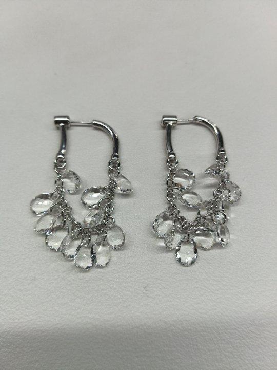 Water Drop Zircon Fringed Earrings Light Luxury Versatile Stud Earrings Niche Temperament Fashion Earrings
