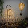 Hot Balloon Solar Lantern Decorative Hollow Iron Light Hanging Outdoor Lamp for Garden Pathway Yard