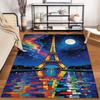 "Paris Eiffel Tower Starry Night Carpet with Colorful Reflection" Suitable for use as an anti-slip for living room bedroom sofas