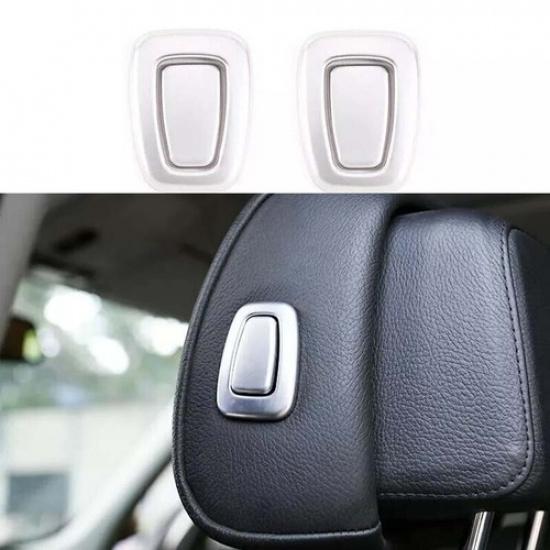 Ring Trim Matte Silver Fit For BMW X3 E83 2006-2010 Seat Headrest Adjust Button