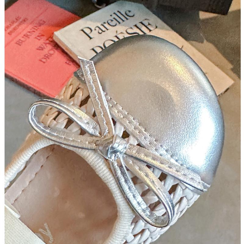 Summer New Breathable Versatile Bow Girls Hollow Comfortable Soft-soled Leather Shoes