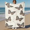 1PC Butterfly PrintOutdoor Flannel Blanket - Soft Plush Decor for Picnics, Camping, Bedroom, Playroom, Office, or Lunch Break 1282A