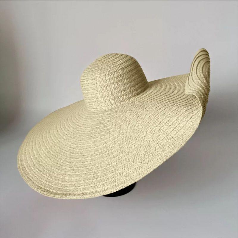 

Super Large Brim Straw Hat Female Fashion Ins Foldable Breathable Beach Hat 70cm Fancy Sun Protection Sun Hat Ins North Beige Default Size