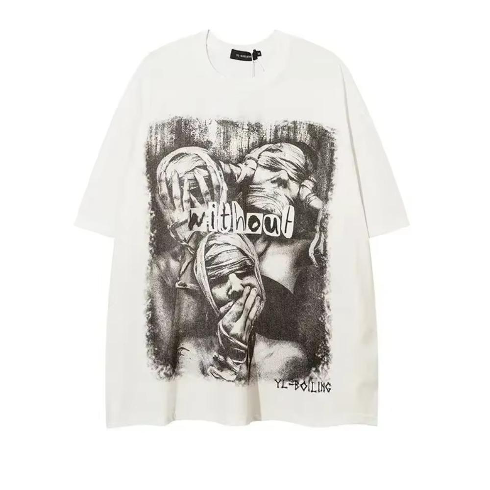 Hip Hop Cotton T-shirt Summer Oversized Creative Printing Short Sleeve Casual O-collar Men Tshirt Harajuku T Shirt Women Clothes