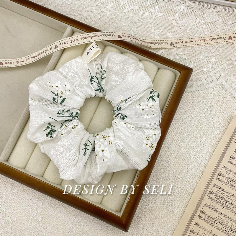 Scrunchie Multi Styles Floral Plaid Soft Fabric Minimalist Versatile Women Hair Tie Hair Accessories