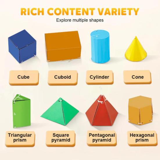 1/2 sady Tahací šňůrka 3D Geometrie Učebnice s 12 tělesy DIY 3D Geometrická modelová sada s pletenou šňůrou Vzorce pro objem a povrch Učební hračka