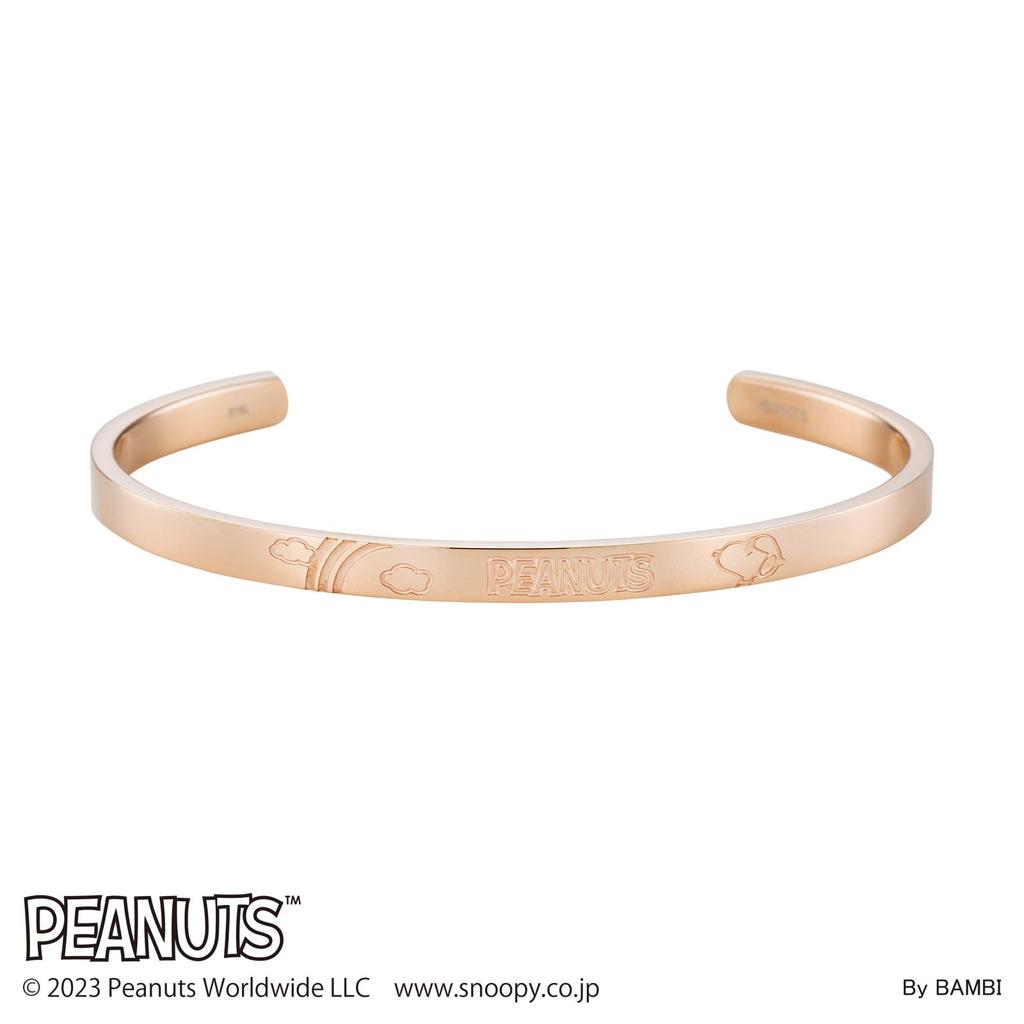 Snoopy PEANUTS Bangle Surgical Stainless Steel Pink PNST003GO [White Clover]