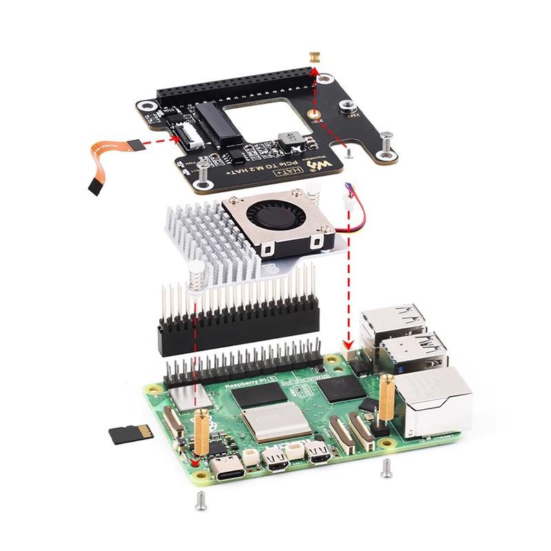 Raspberry Pi 5th Gen PCIe to M.2 NVMe SSD Adapter Board for Boot Expansion