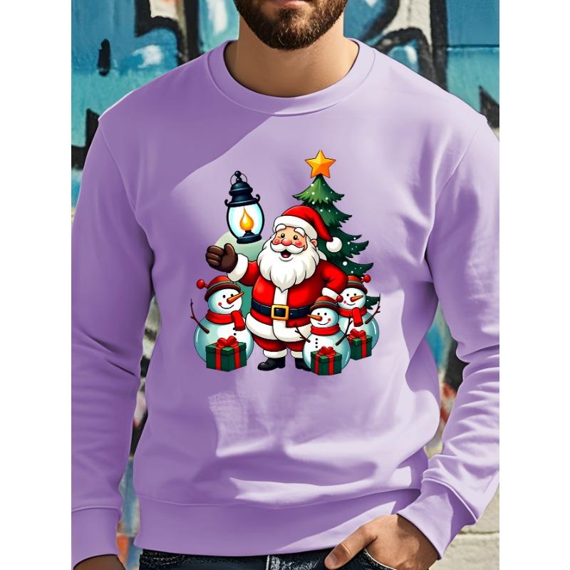 Nick and the snowman join forces to send you their best wishes—a casual spring/autumn sweatshirt featuring a "Merry Christmas" print.