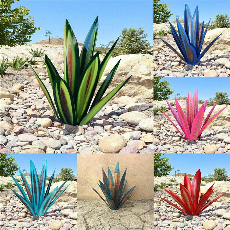 55cm Sculpture Rustique De Tequila, Plante D'agaves De Tequila Rouge Mentale, Figurines De