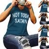 Stylish Women Not Today Satan Tee Comfortable Casual Short Sleeve V-neck Top