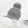 Winter New Duck Tongue Wool Hat Women's Thickened Warm Ear Protection Hairball Knitted Hat Cycling Cold Hat