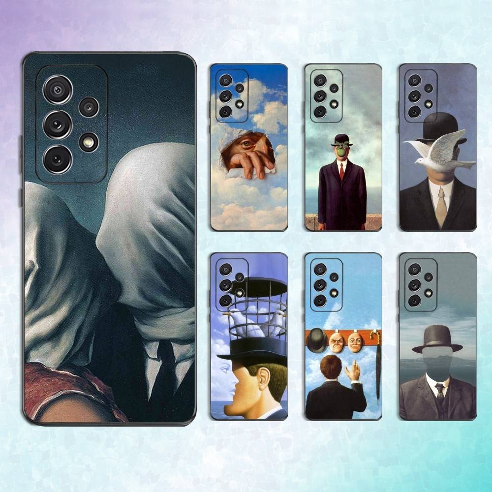 R-Rene M-Magritte Art Phone Case For Samsung S25,S24,S23,S22,S21,S20,S10,Ultra,Plus,Lite,FE,Soft Silicone Black Cover