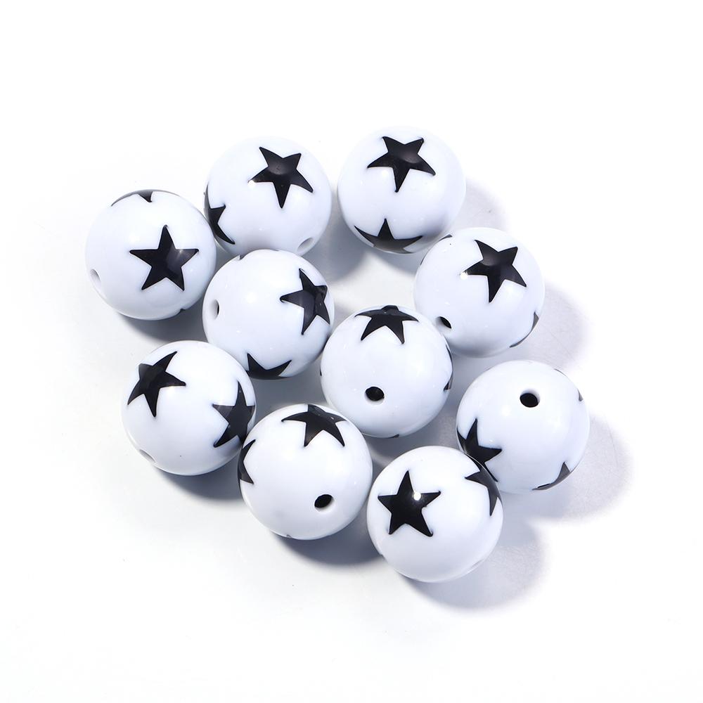 10-20pcs/lot 12 16 20mm Acrylic Beads Double Color Star Round Beads Loose Spacer Beads For Jewelry Making DIY Bracelet Necklace