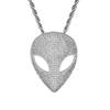 Ins European and American New Alien Mask Pendant with Micro Inlaid Zircon Hip Hop Rap Singer Men Necklace