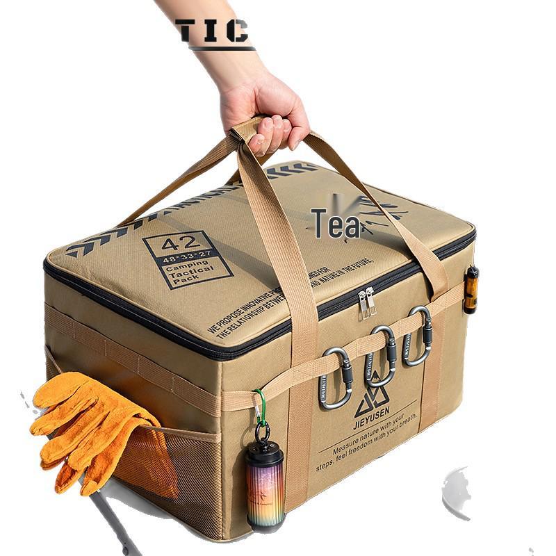 Portable Camping Gear Storage Bag with Anti-Collision Protection for Cookware, Tableware, Gas Canisters, and Accessories