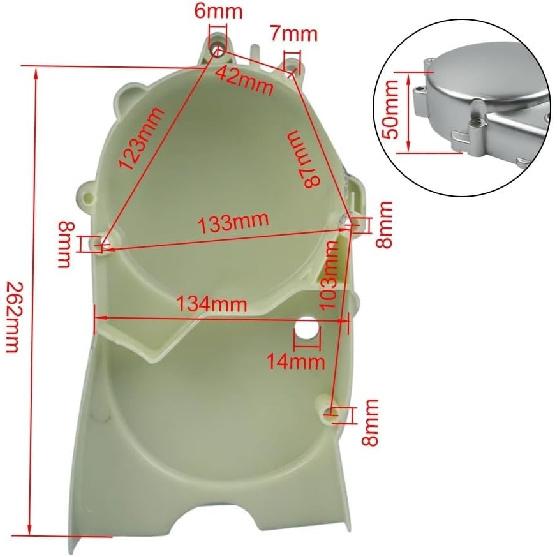 Left Crankcase Stator Cover Compatible with PW80 PY80 BW80 Peewee 80 Y-Zinger Dirt Bike Engine Side Cover