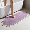 Bathroom Rug Soft Absorbent Plush Floor Mat Anti-Slip Bath Rug Quick Dry Machine Washable Long Mat for Bathroom Tub Sink Toilet