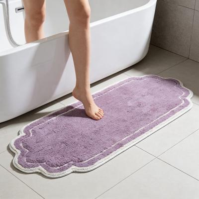Tapis de salle de bain doux absorbant pelucheux tapis de sol antidérapant tapis de bain séchage rapide lavable en machine tapis long pour salle de bain baignoire lavabo toilettes