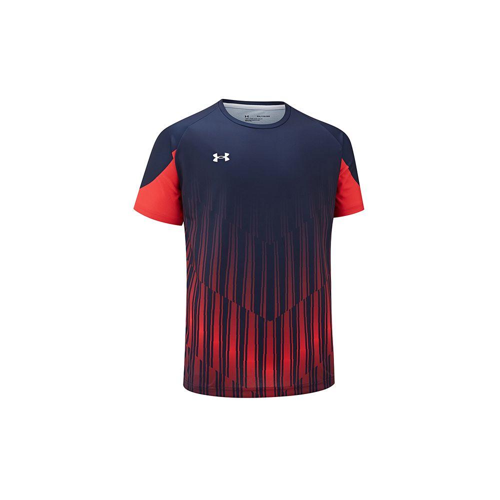 Under Armour Simple Logo Print Fitness Running Cycling Crew Neck Short Sleeve T-Shirt Unisex Tops Navy-Blue 24500507-409