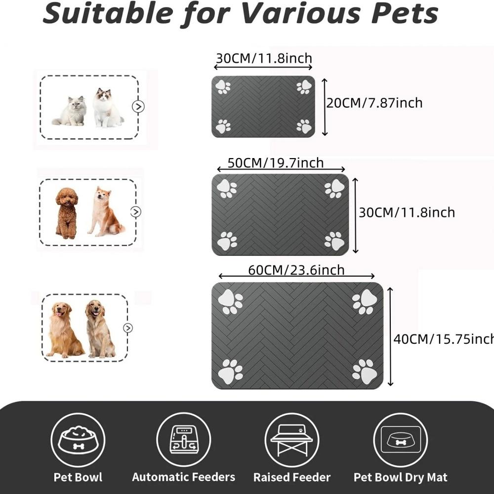 Pet Placemat Dog Food bowl Mat Drinking Feeding Placemat For Dog Cat Quick Dry Mat Waterproof Pet Bowl Pad Feeder Mats