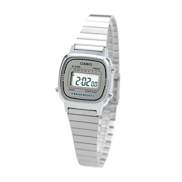 

CASIO Collection Standard Cheap Casio Digital Watch LA670WA-7 Silver Metal with Stopwatch Timer Alarm Auto Calendar Daily Waterproof Overseas Model