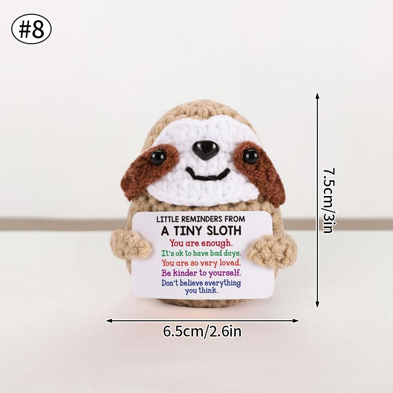 Handmade Crochet Miniature Ball Game Positive Encourage Energy Card Emotional Ornament Car Decorations Wovening Finished Product