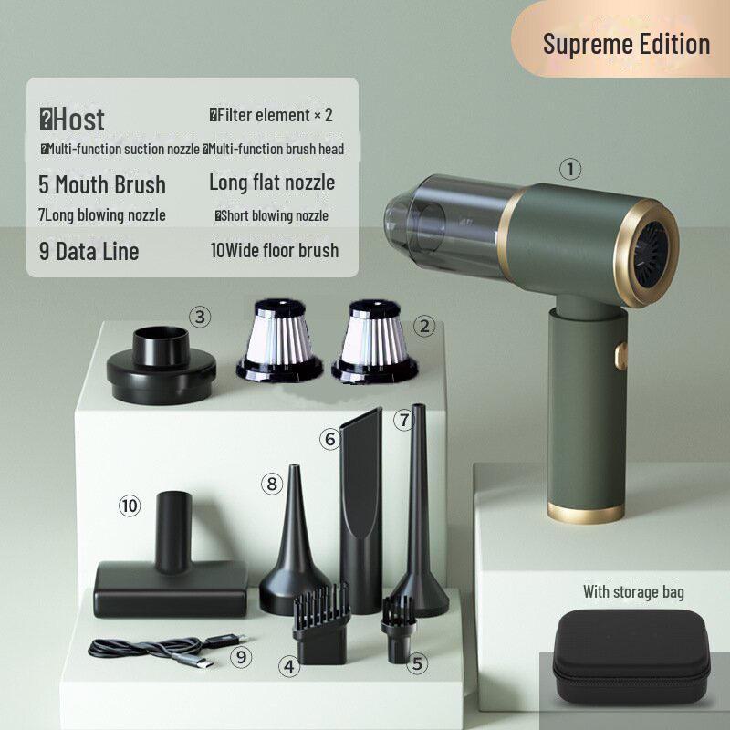 "Wireless Dual-Purpose Car Vacuum: Strong Suction & Blowing for Interior"