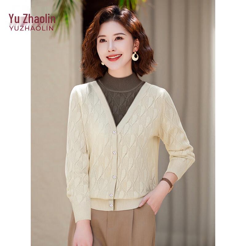 Yu Zhaolin Elegant Faux Two-Piece Knit Top
