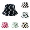 New Arrival Winter Fashion Plush Bucket Hat Warm Hat Heart Ecg Wave Fisherman Hat Men Women Black
