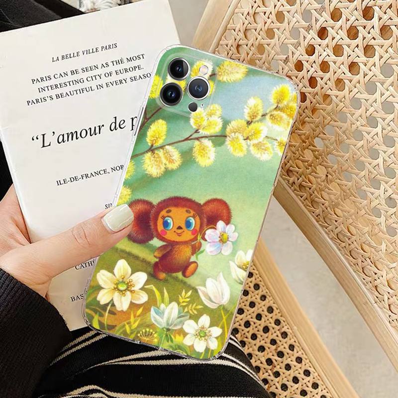 Cheburashka Handyhülle Silikon Weich für iphone 14 13 12 11 Pro Mini XS MAX 8 7 6 Plus X XS XR Hülle